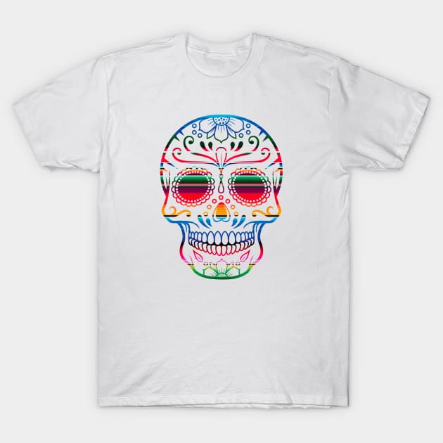 Day of the Dead Colorful Skull T-Shirt by Luma Designs